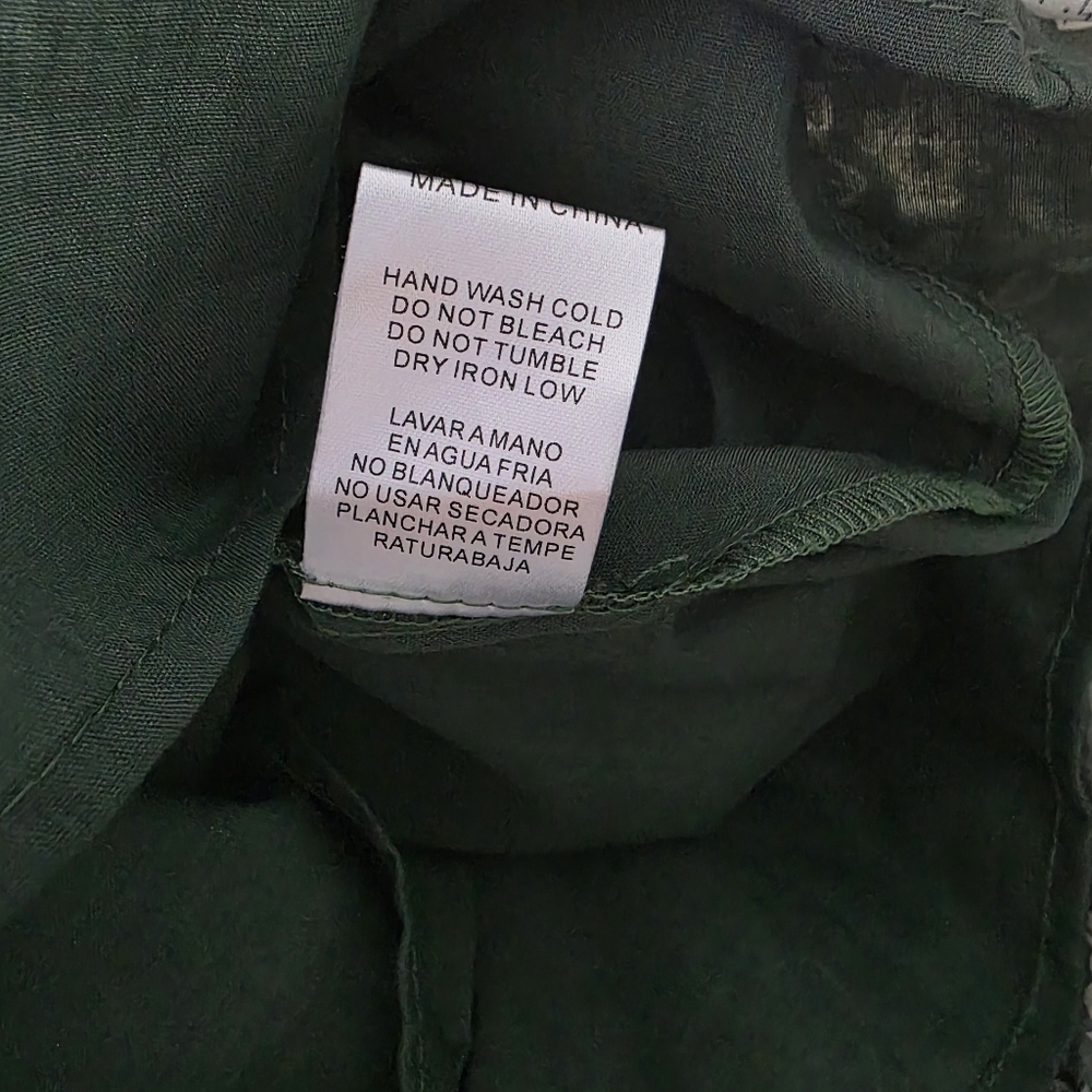 AUREUM Green Floral Smocked Midi Dress Size Large - Picture 14 of 14